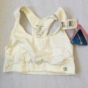 Champion seamless t-back sports bra sz sm white nwt